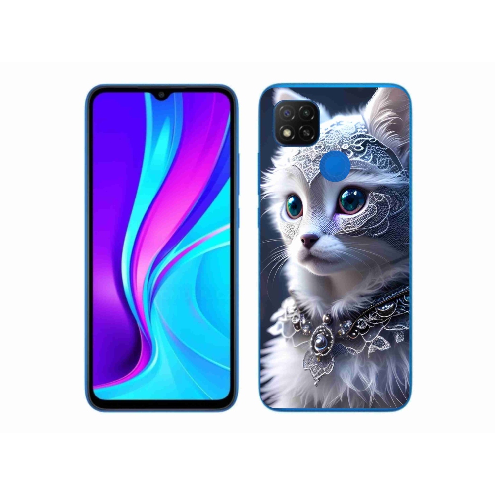 Gél borítás mmCase a Xiaomi Redmi 9C-hez - fehér macska