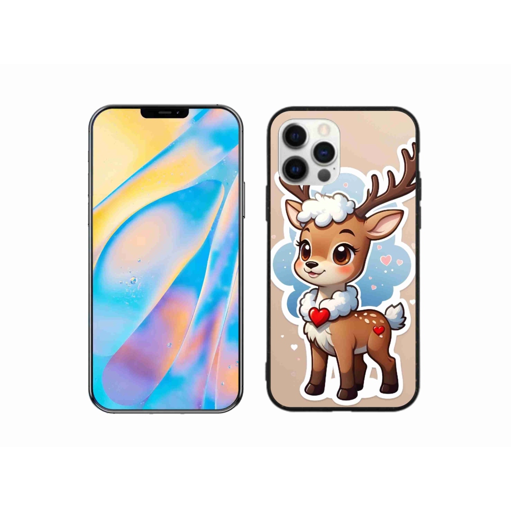Gél borító mmCase iPhone 12 készülékhez - rajzfilm rénszarvas