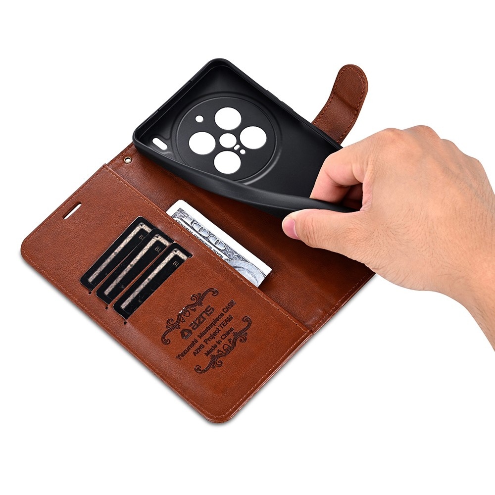 AZNS könyv tok a Vivo X200 Pro 5G készülékhez - barna