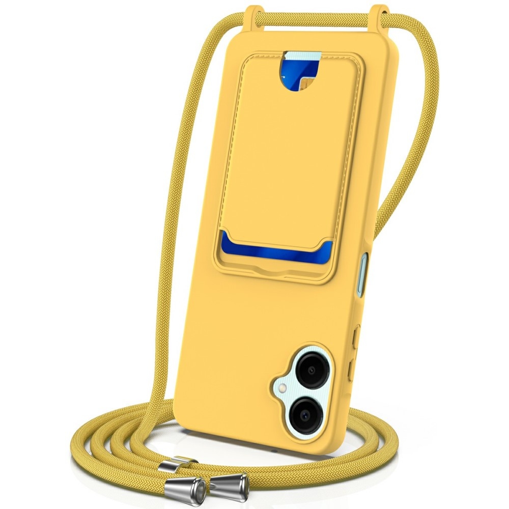 Zsinórral ellátott zselés tok Samsung Galaxy A06 4G kártyához - sárga