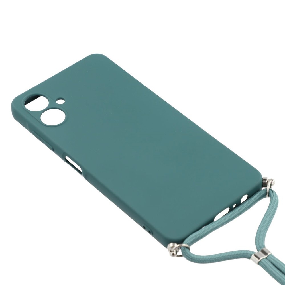 Bélelt zselés tok húzózsinórral Samsung Galaxy A07 4G - sötétzöld