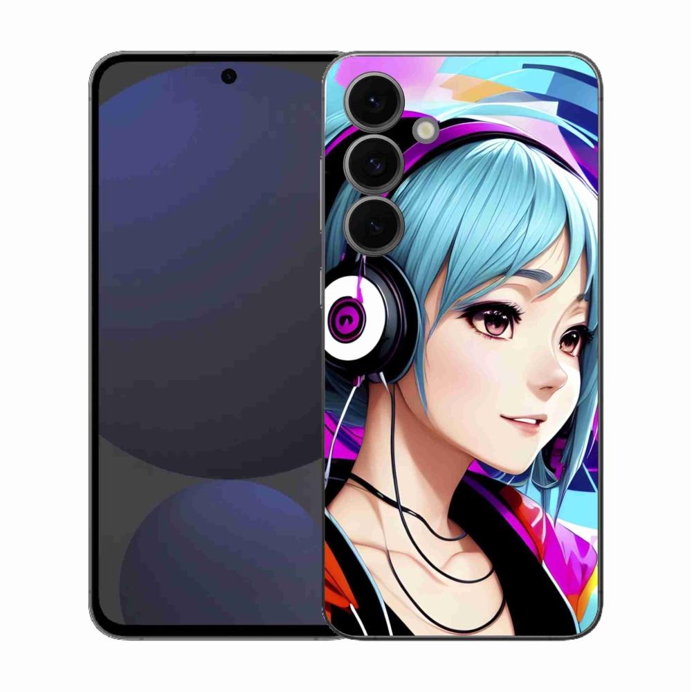 Gél borítás mmCase Samsung Galaxy S25 FE - lány fejhallgatóval