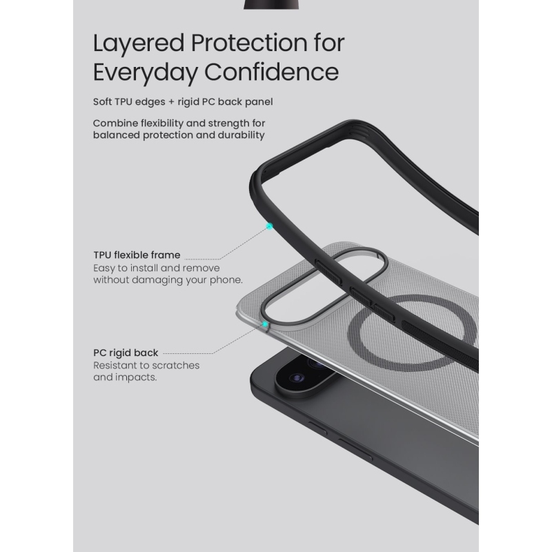 Nillkin Super Frosted PRO mágneses hátlap a Google Pixel 11 Pro XL-hez, fekete
