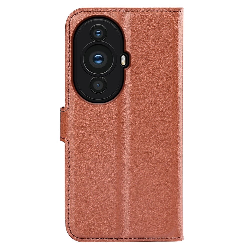Litchi könyv tok Huawei Nova 11-hez - barna