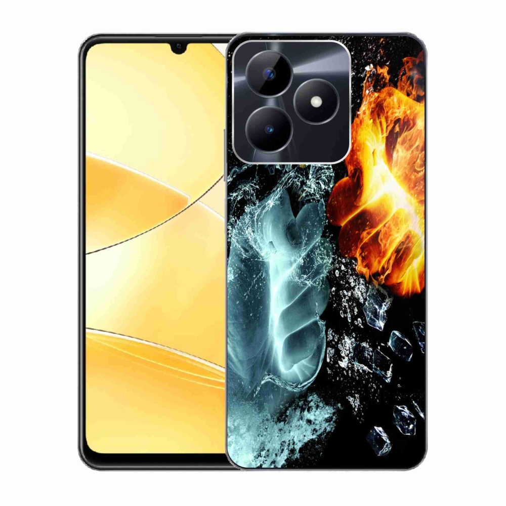 Zselés borítás mmCase a Realme C51/C53 készülékhez - víz és tűz