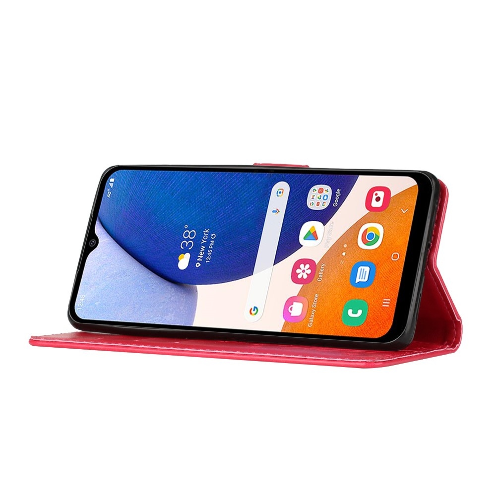 Virágok könyv tok Samsung Galaxy S25-hez - piros