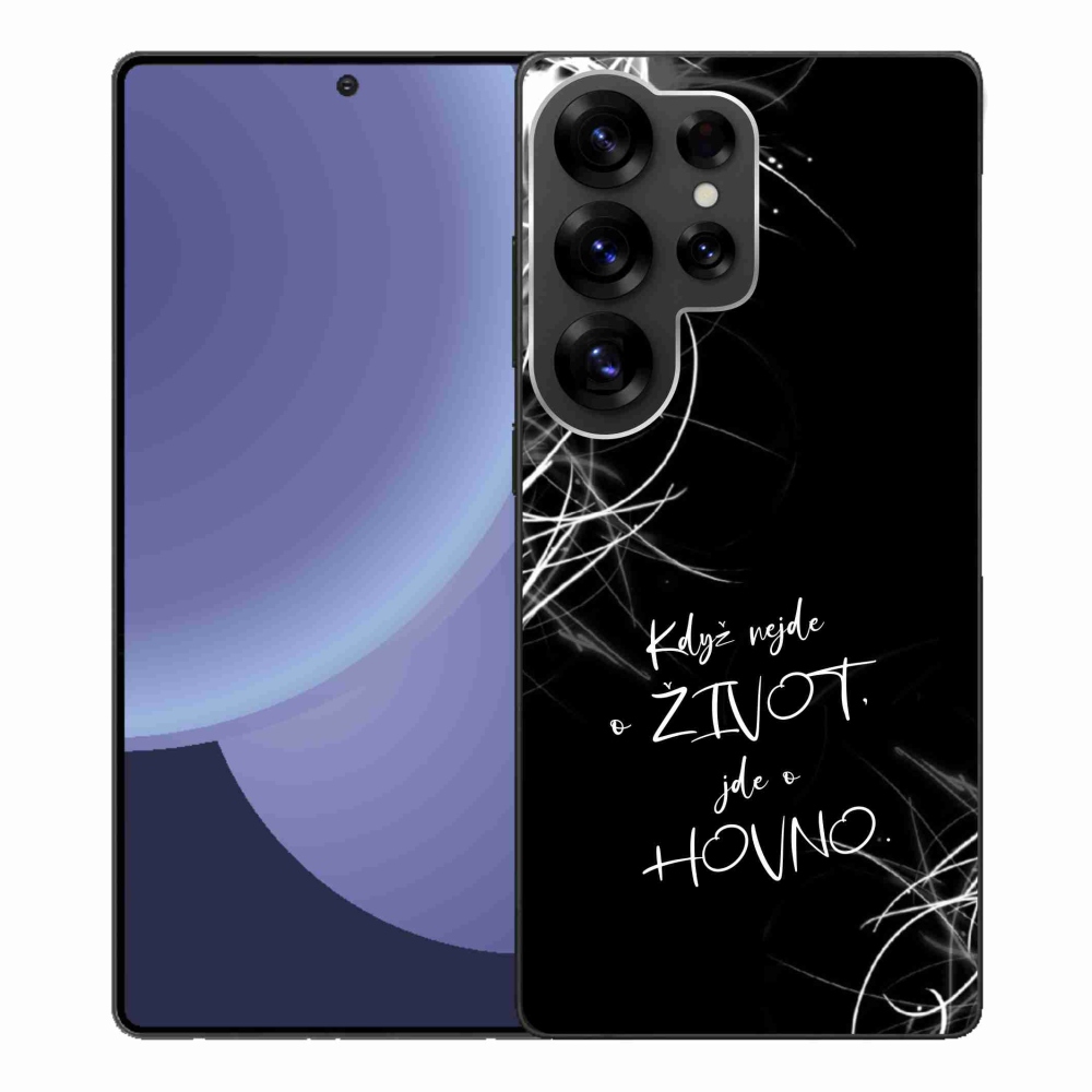 Gél borító mmCase Samsung Galaxy S25 Ultra készülékhez - vicces szöveg 16 fekete háttér