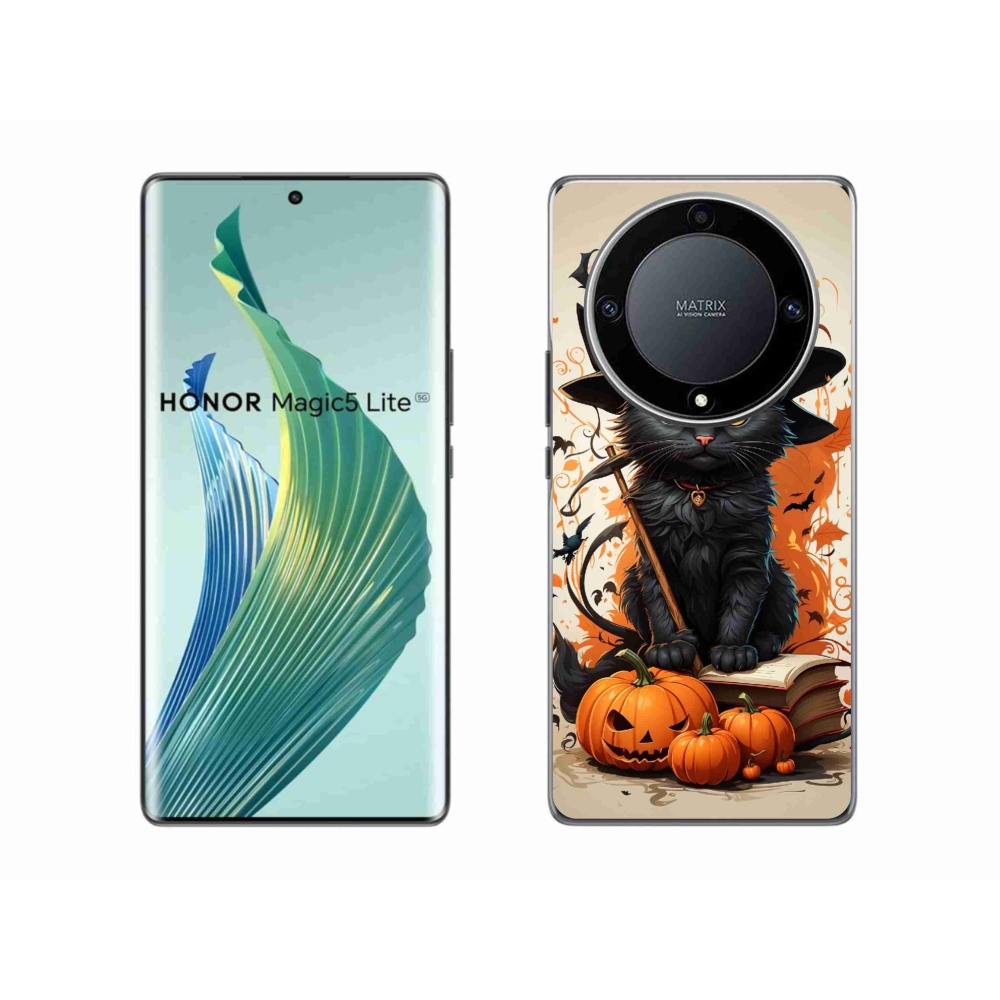 Zselés borítás mmCase a Honor Magic 5 Lite 5G számára - cat wizard