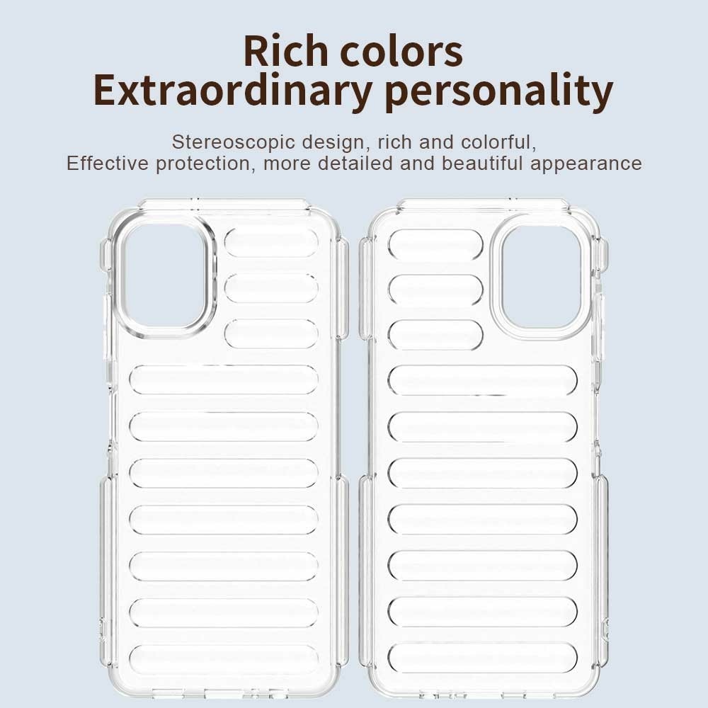 Csíkos tartós borítás Samsung Galaxy A06 4G készülékhez - átlátszó