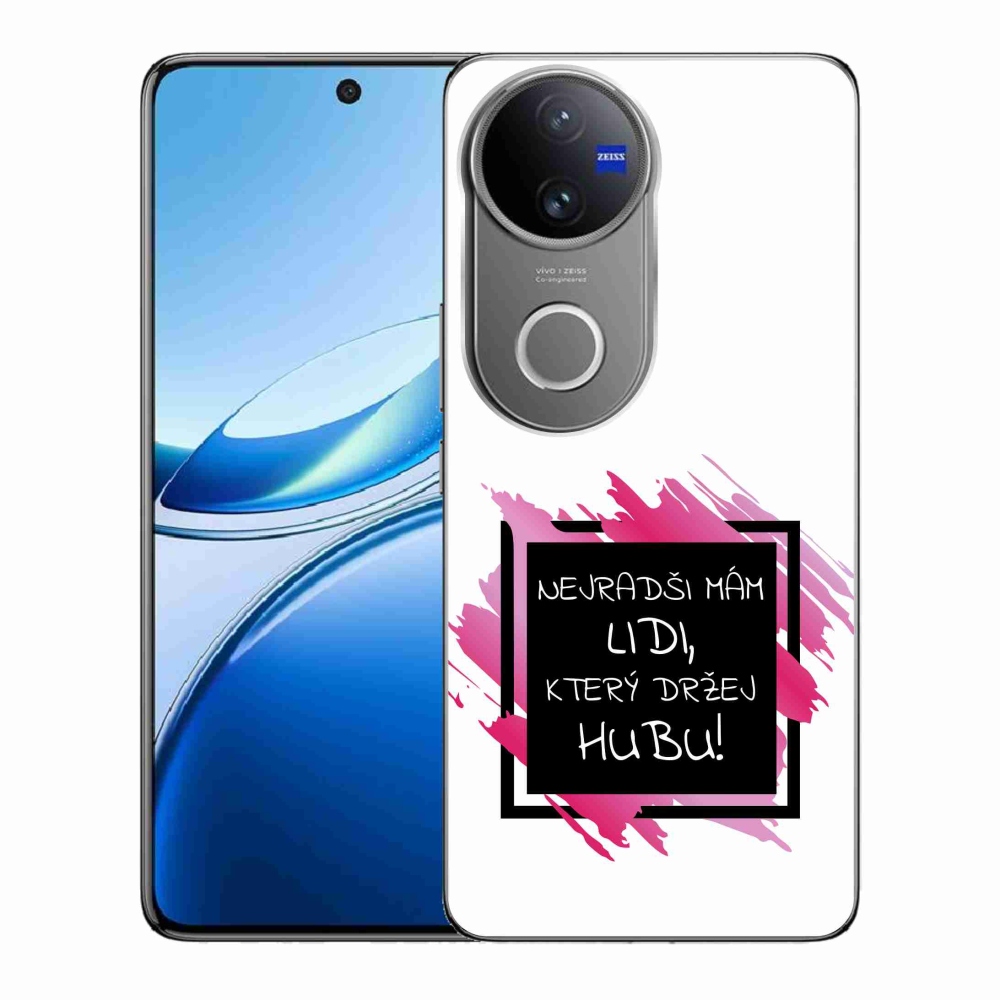 Gél borító mmCase a Vivo V50 5G készülékhez - vicces szöveg 7 fekete és fehér háttérrel