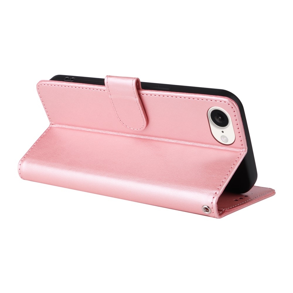 Virágos könyvtáska iPhone 16e készülékhez - rózsaszín