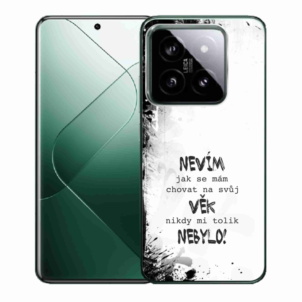 Gél borító mmCase a Xiaomi 14-hez - vicces szöveg 14 fehér háttérrel