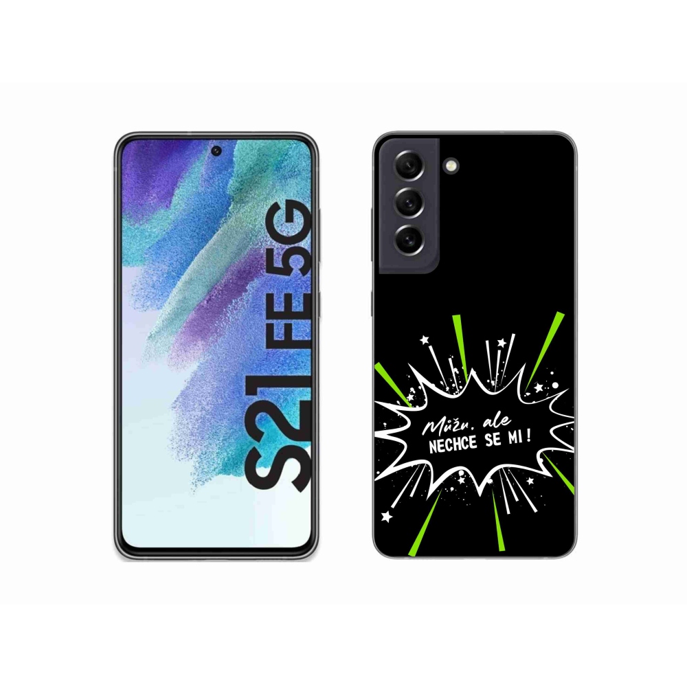 Gél borító mmCase Samsung Galaxy S21 FE 5G - vicces szöveg 11 fekete háttér