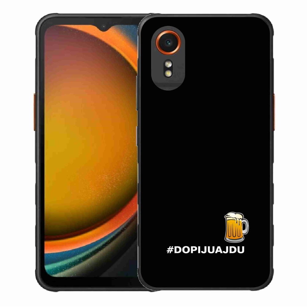 Gél borítás mmCase Samsung Galaxy Xcover 7 - sör motívum 1 fekete háttérrel