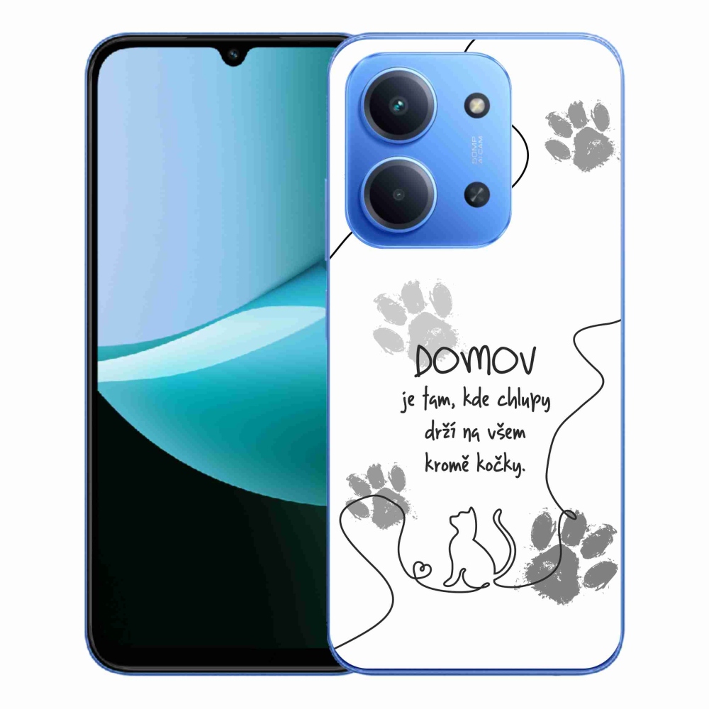 Gél borító mmCase a Xiaomi Redmi 15C 4G/5G (173mm) - macska motívum fehér háttérrel