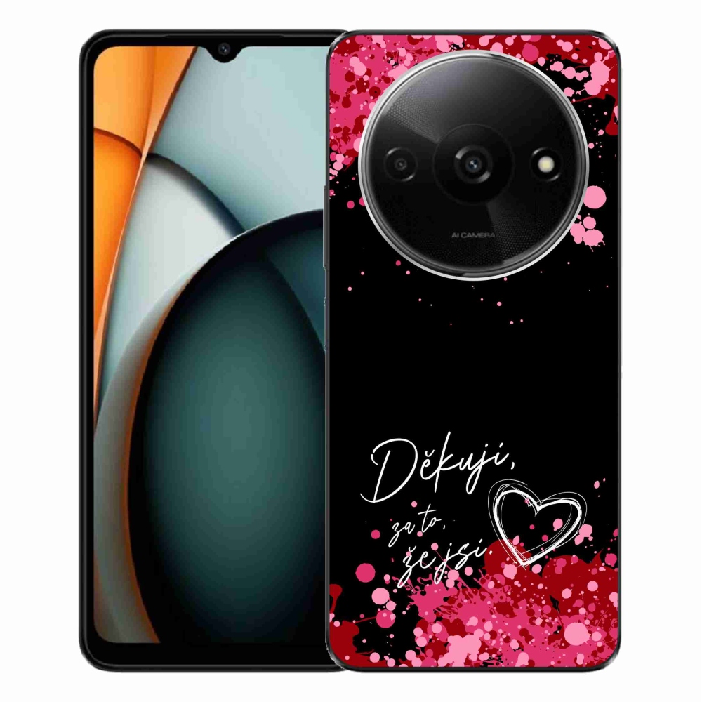 Gél borítás mmCase a Xiaomi Redmi A3-hoz - text in love 2 fekete háttérrel