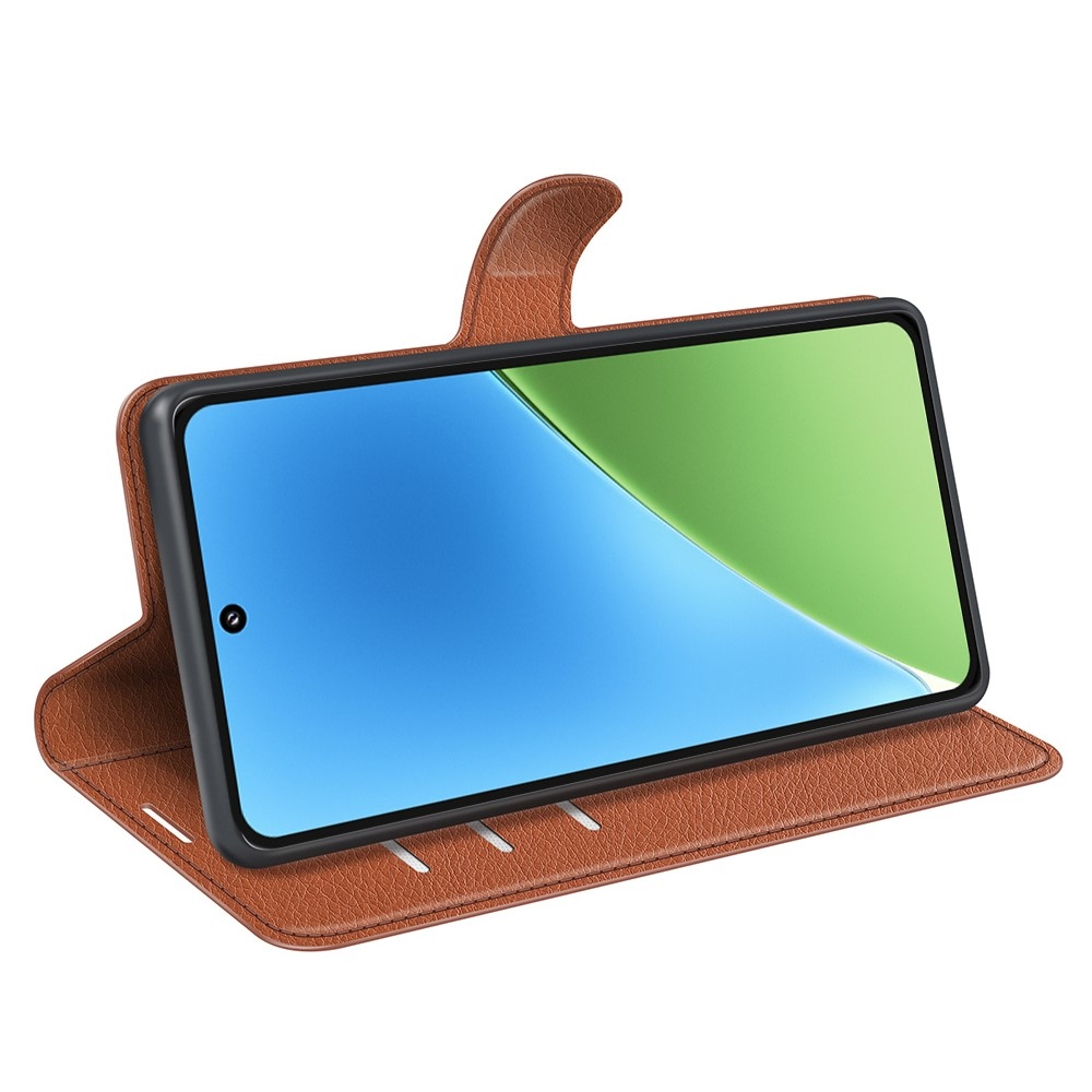 Litchi könyv tok a Xiaomi 15-öshöz - barna