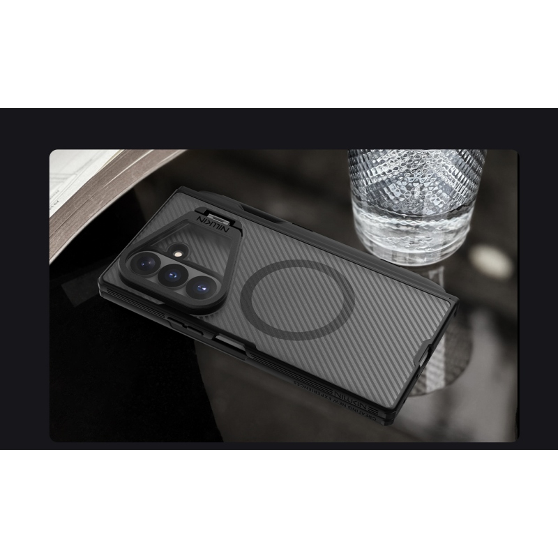 Nillkin CamShield Prop mágneses tolltartóval (átlátszó lencse) hátsó tok a Samsung Galaxy Z Fold 8 Ultra készülékhez, átlátszó fekete