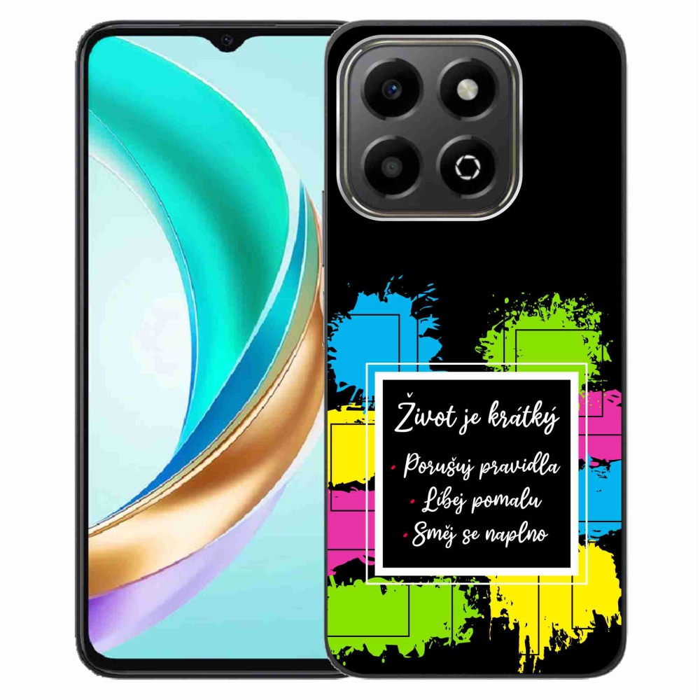 Zselés borítás mmCase a Honor X6b készülékhez - idézet 5 fekete háttér