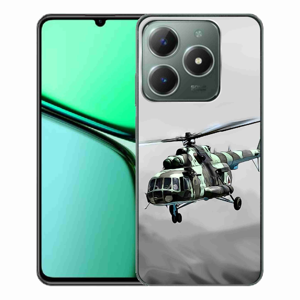 Zselés borítás mmCase a Realme C61 készülékhez - katonai helikopter