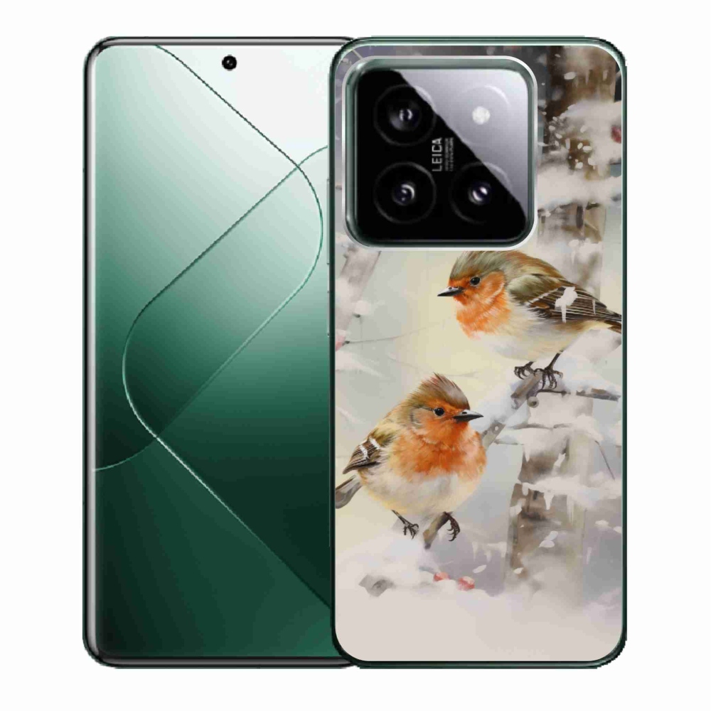 Gél borító mmCase a Xiaomi 14 - madarak télen