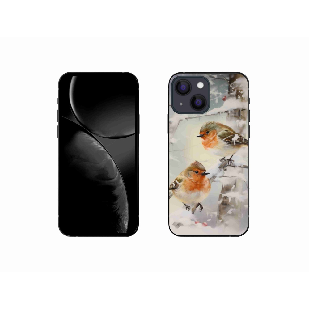 Zselés borítás mmCase iPhone 13 mini készülékhez - madarak télen