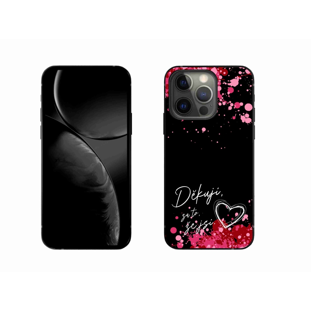 Gél borítás mmCase iPhone 13 Pro 6.1 készülékhez - szerelmes szöveg 2 fekete háttér