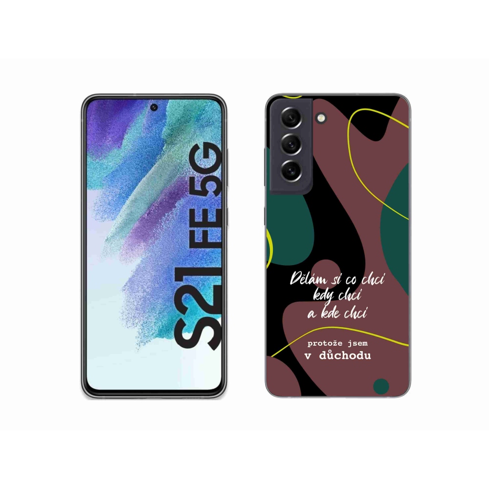 Gél borító mmCase Samsung Galaxy S21 FE 5G - vicces szöveg 10 fekete háttér