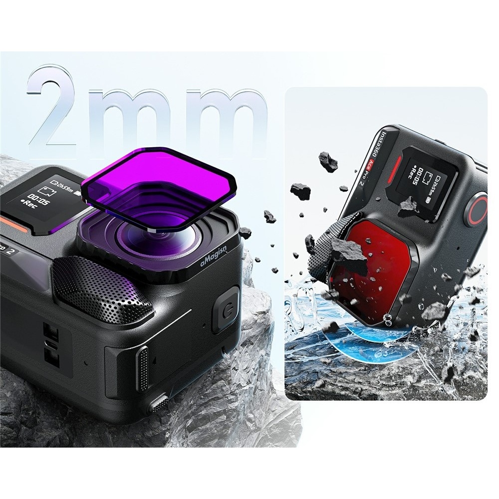 AMAGISN világospiros búvárszűrő Insta360 Ace Pro 2 kamerához