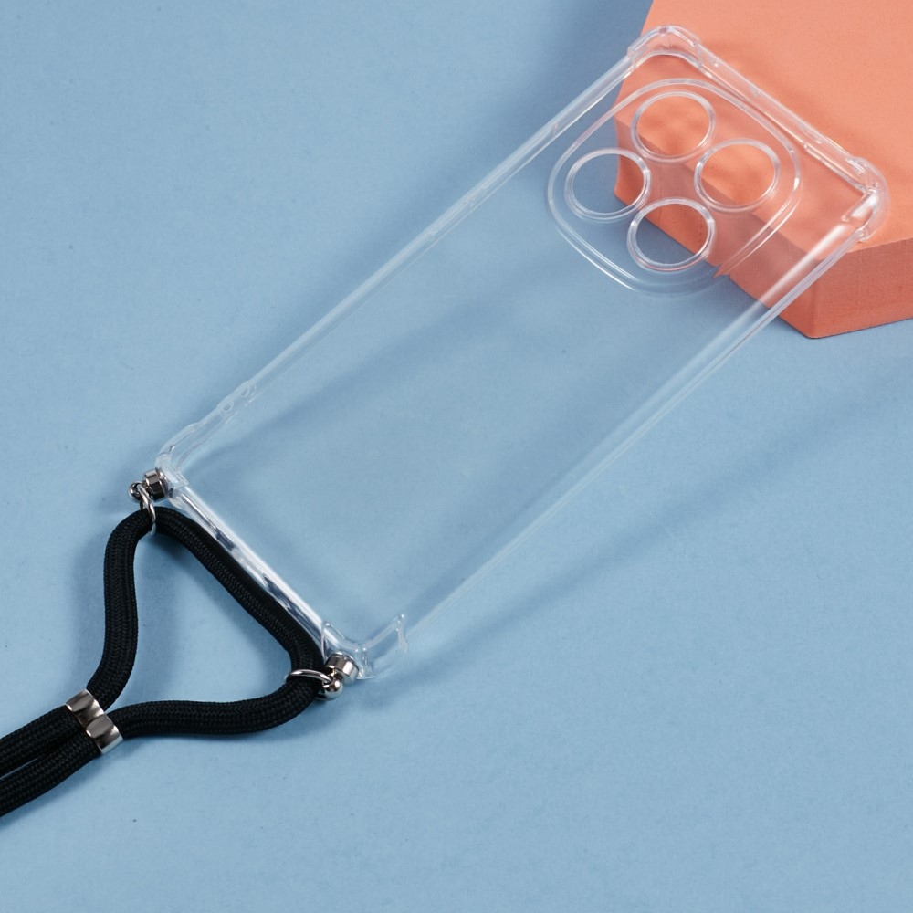 Átlátszó zselés tok zsinórral a Xiaomi Redmi Note 14 Pro 5G/Poco X7 5G számára