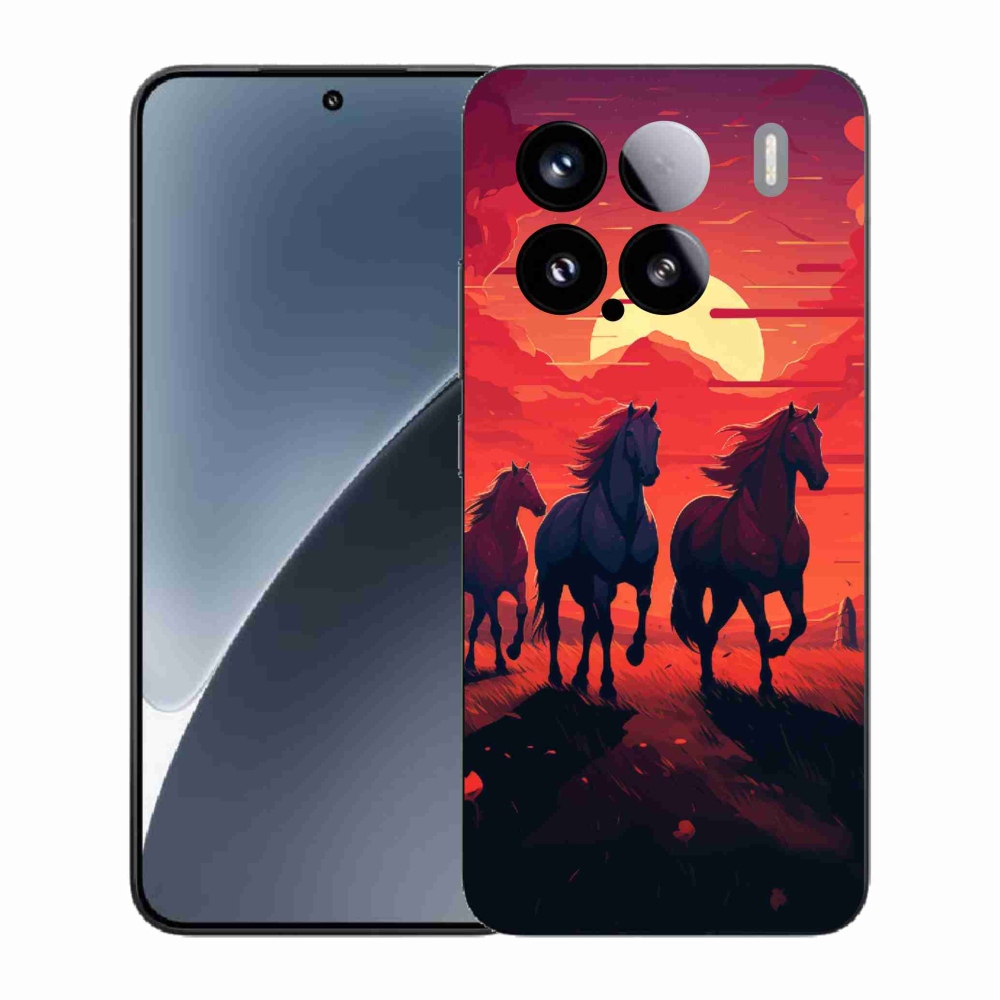 Gél borító mmCase a Xiaomi 15 - lovak és naplemente számára