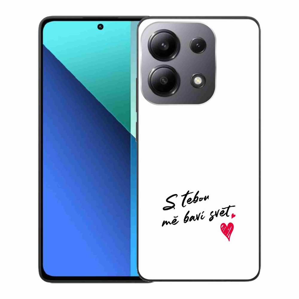 Gél borító mmCase a Xiaomi Redmi Note 13-hoz - szerelem szöveg 1 fehér háttér