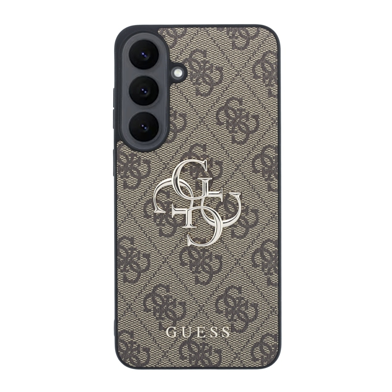 Guess PU 4G Metal Logo hátsó tok a Samsung Galaxy S26 FE-hez, barna