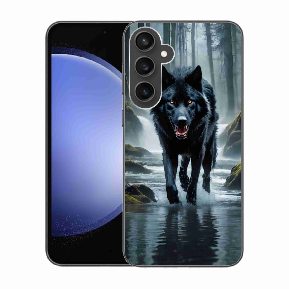 Zselés borítás mmCase Samsung Galaxy S23 FE - fekete farkas