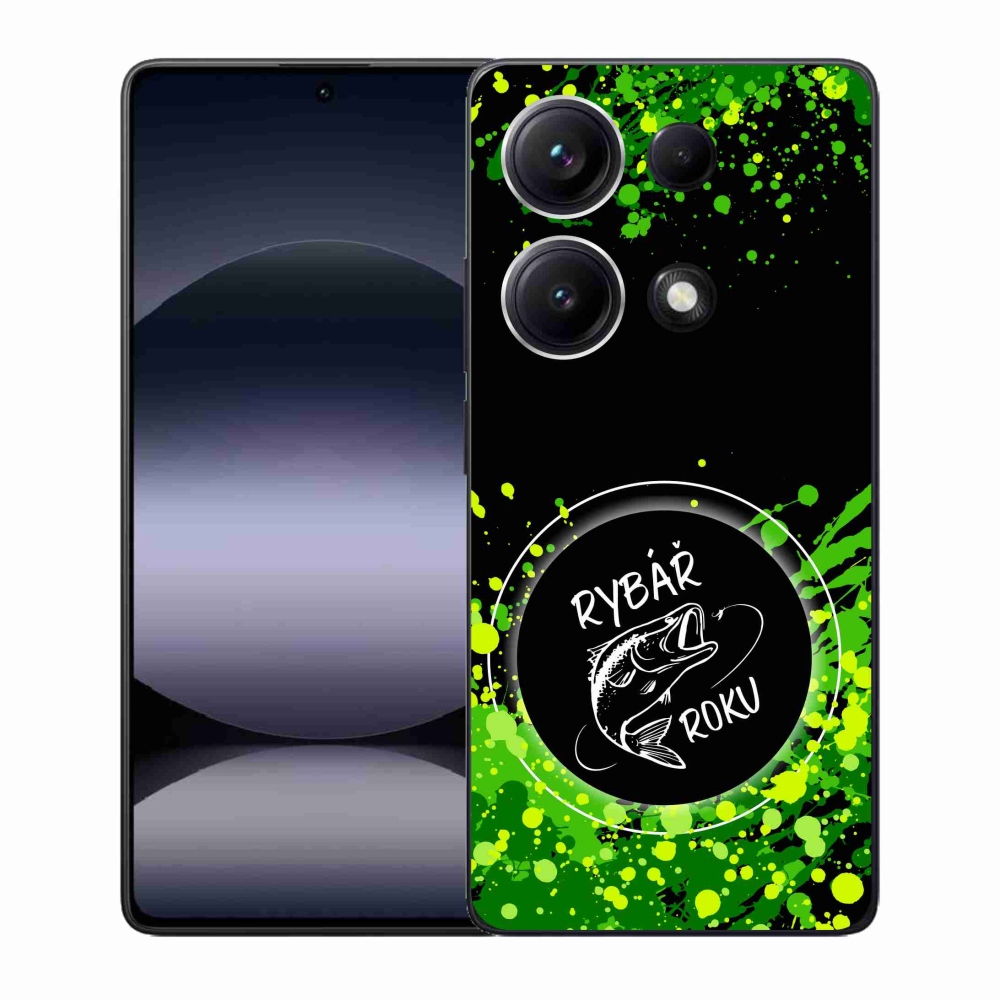 Gél borító mmCase a Xiaomi Redmi Note 14S-hez - az év halászának fekete háttere