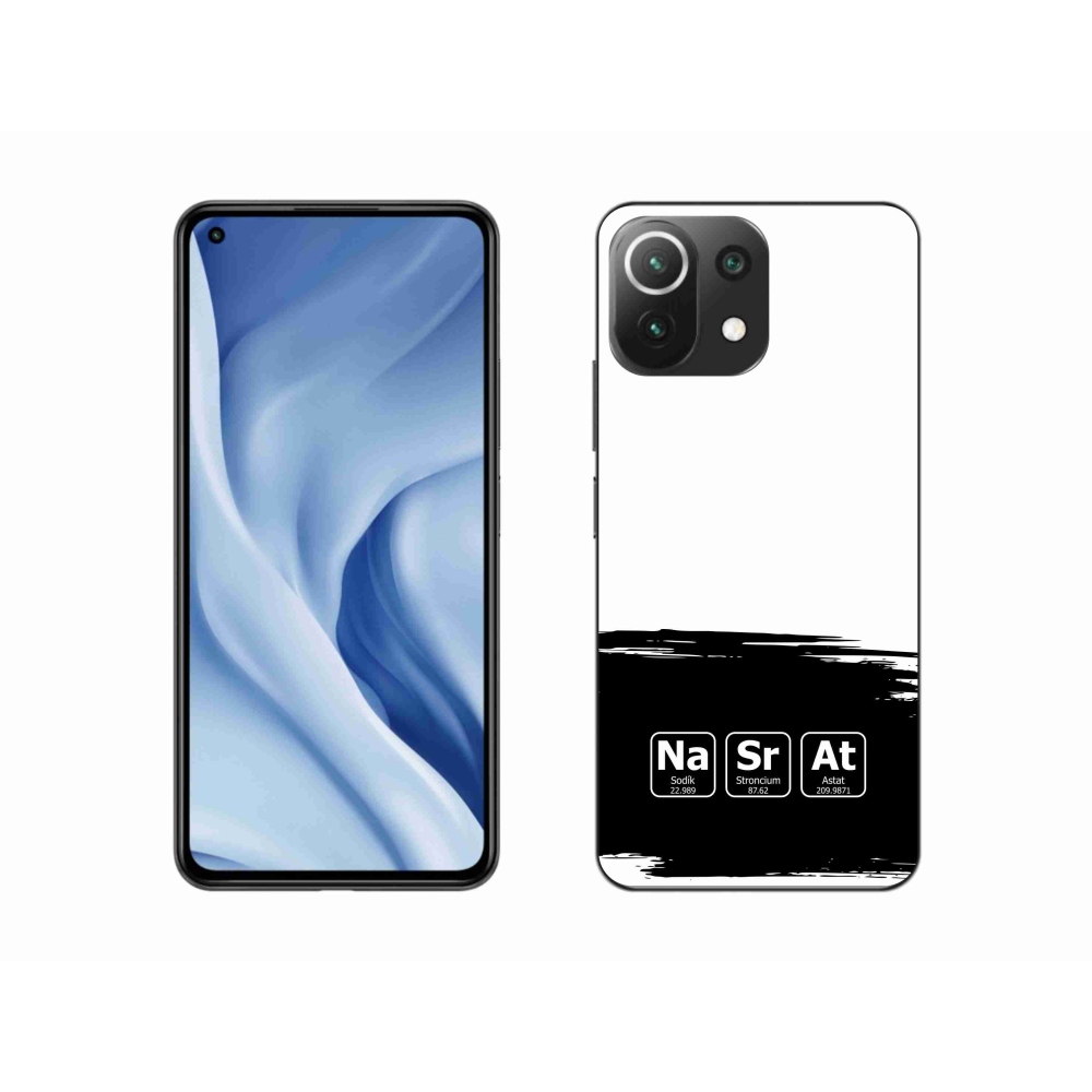 Gél borító mmCase a Xiaomi Mi 11 Lite 4G/5G - kémiai elemek fekete és fehér háttérrel