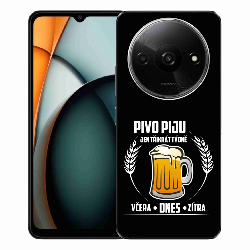 Gél borítás mmCase a Xiaomi Redmi A3-hoz - sör motívum fekete háttérrel