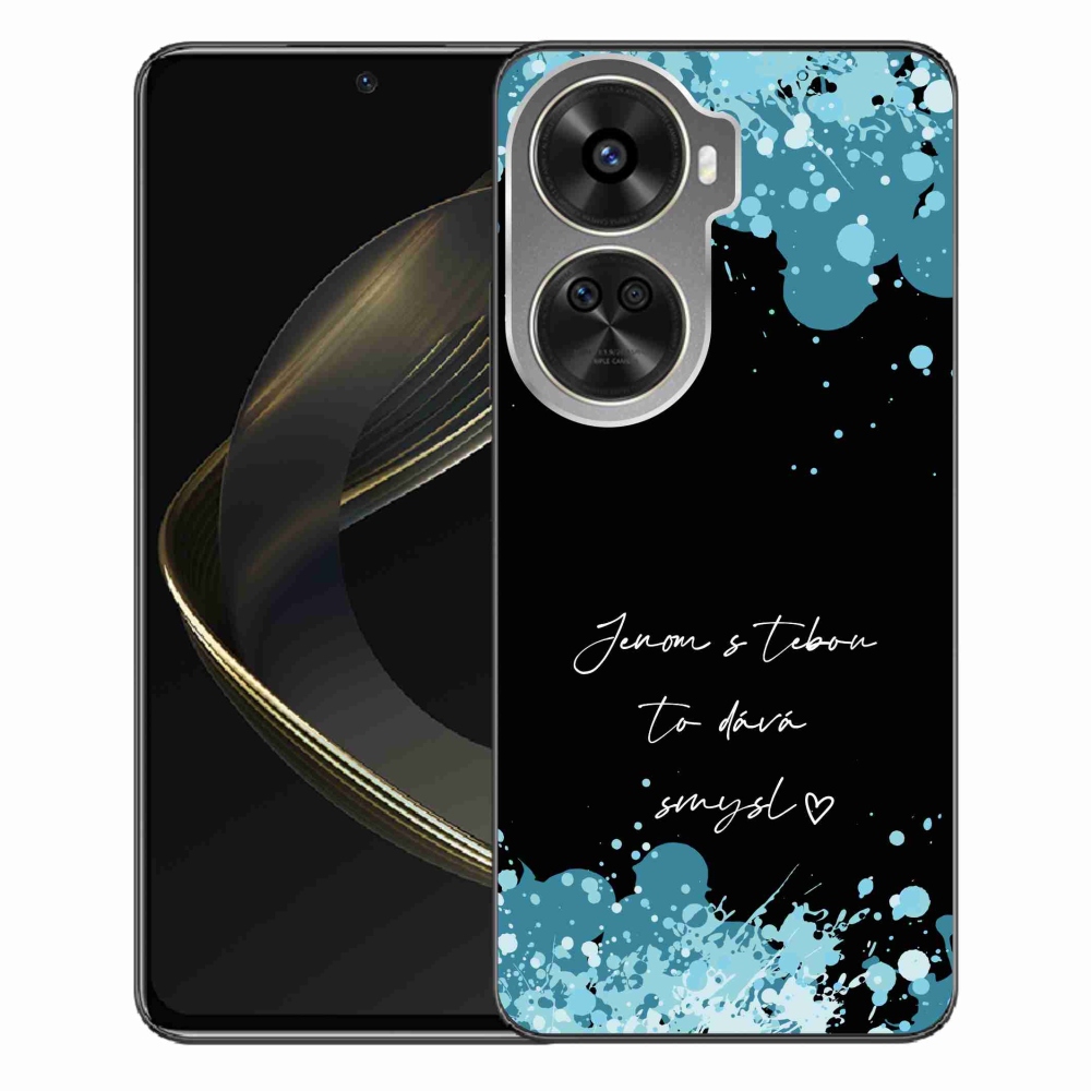 Gél borító mmCase a Huawei Nova 12 SE-hez - szöveg szerelemben fekete háttérrel