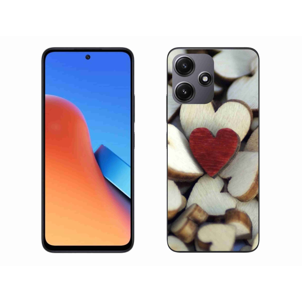 Gél borítás mmCase a Xiaomi Redmi 12 5G számára - gravírozott piros szív