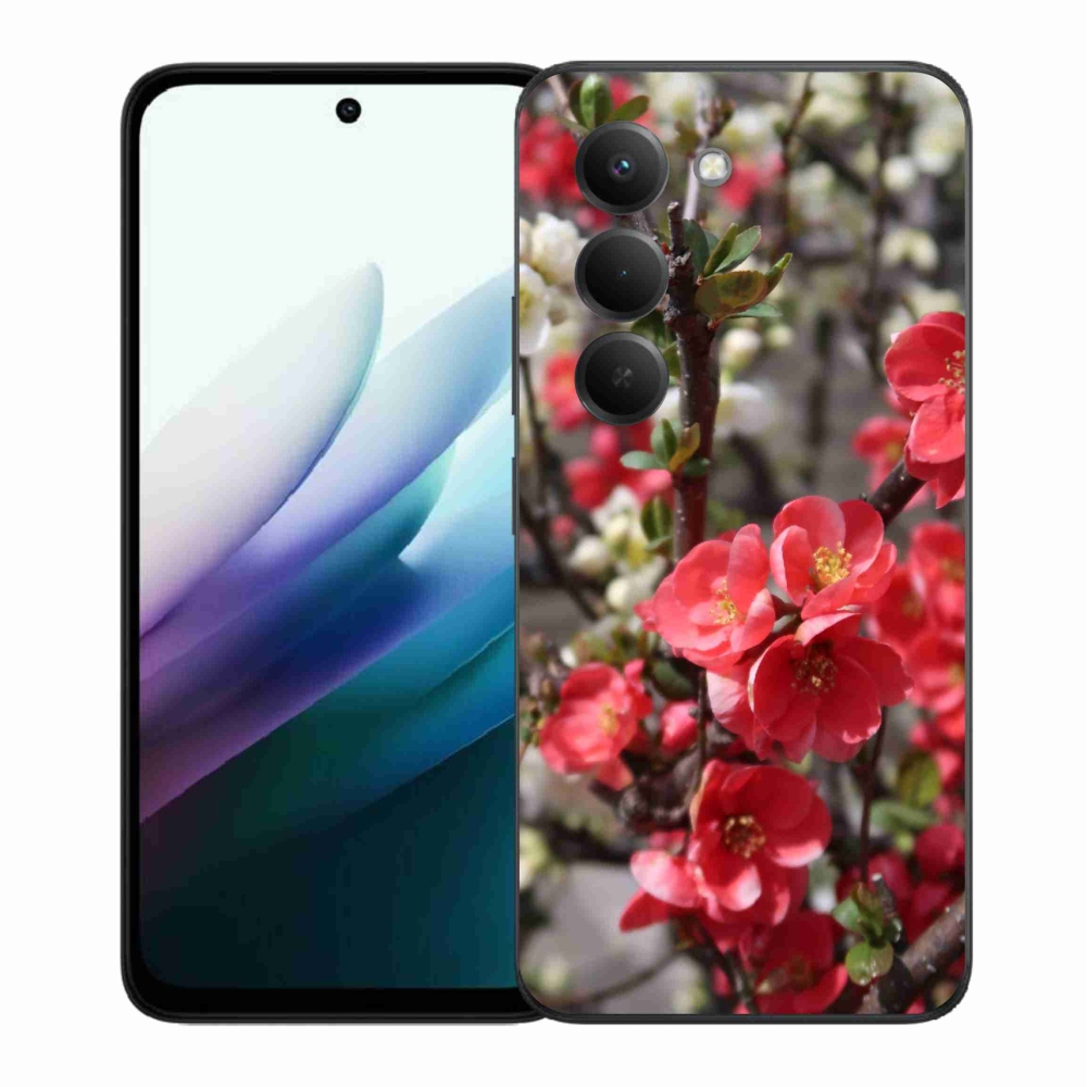 Gél borítás mmCase a Xiaomi Redmi 15 4G/5G (171mm) - piros virágokhoz