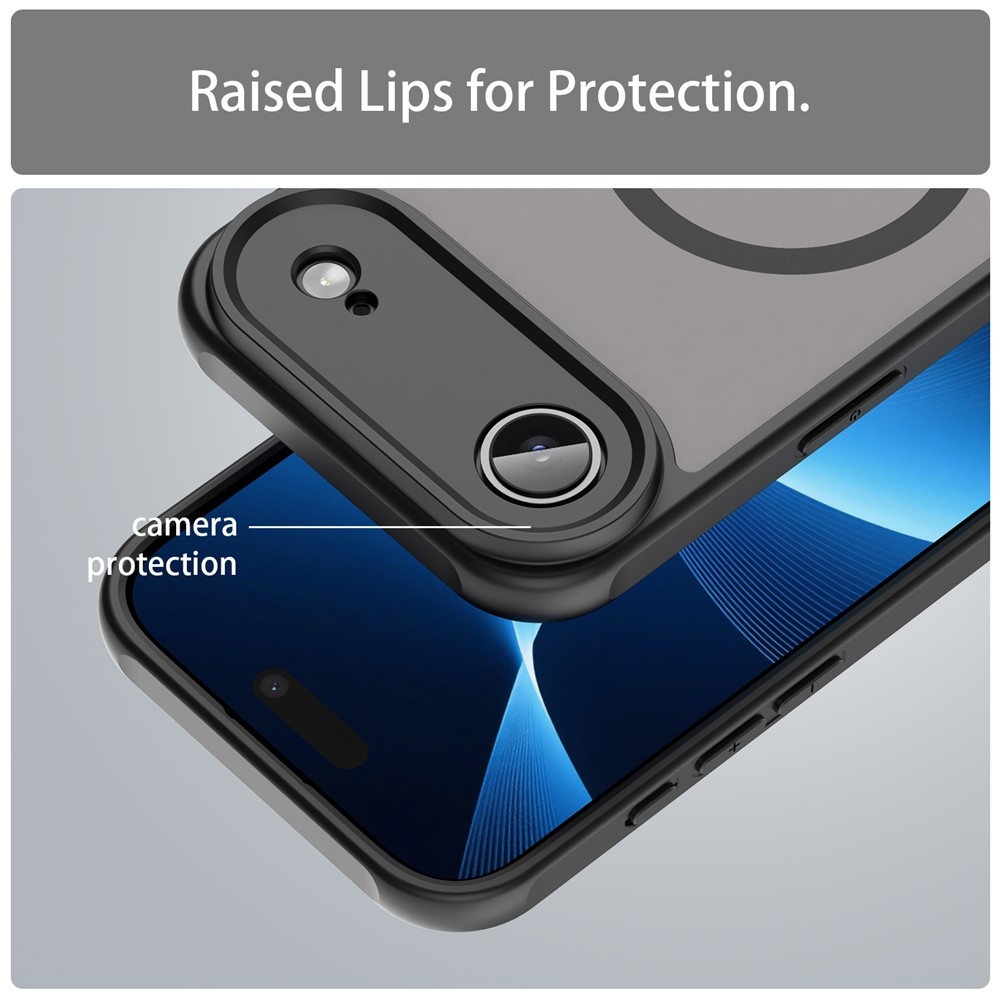 Matte zselés tok MagSafe-rel iPhone 17 Air készülékhez - fekete