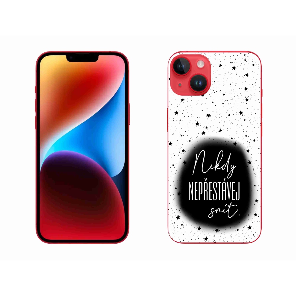 Zselés borítás mmCase iPhone 14 Plus készülékhez - idézet 1 fekete és fehér háttér