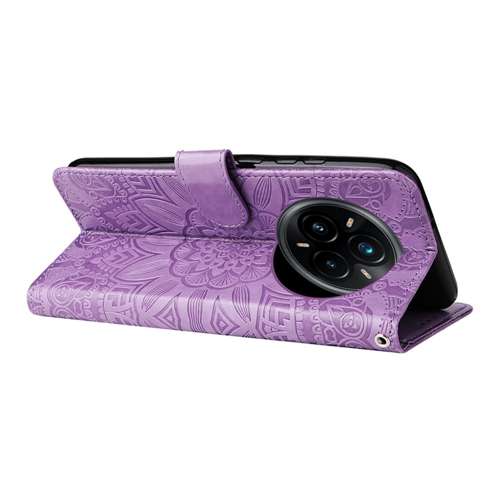 Napraforgó könyvtáska a Realme 14 Pro+ 5G készülékhez - lila