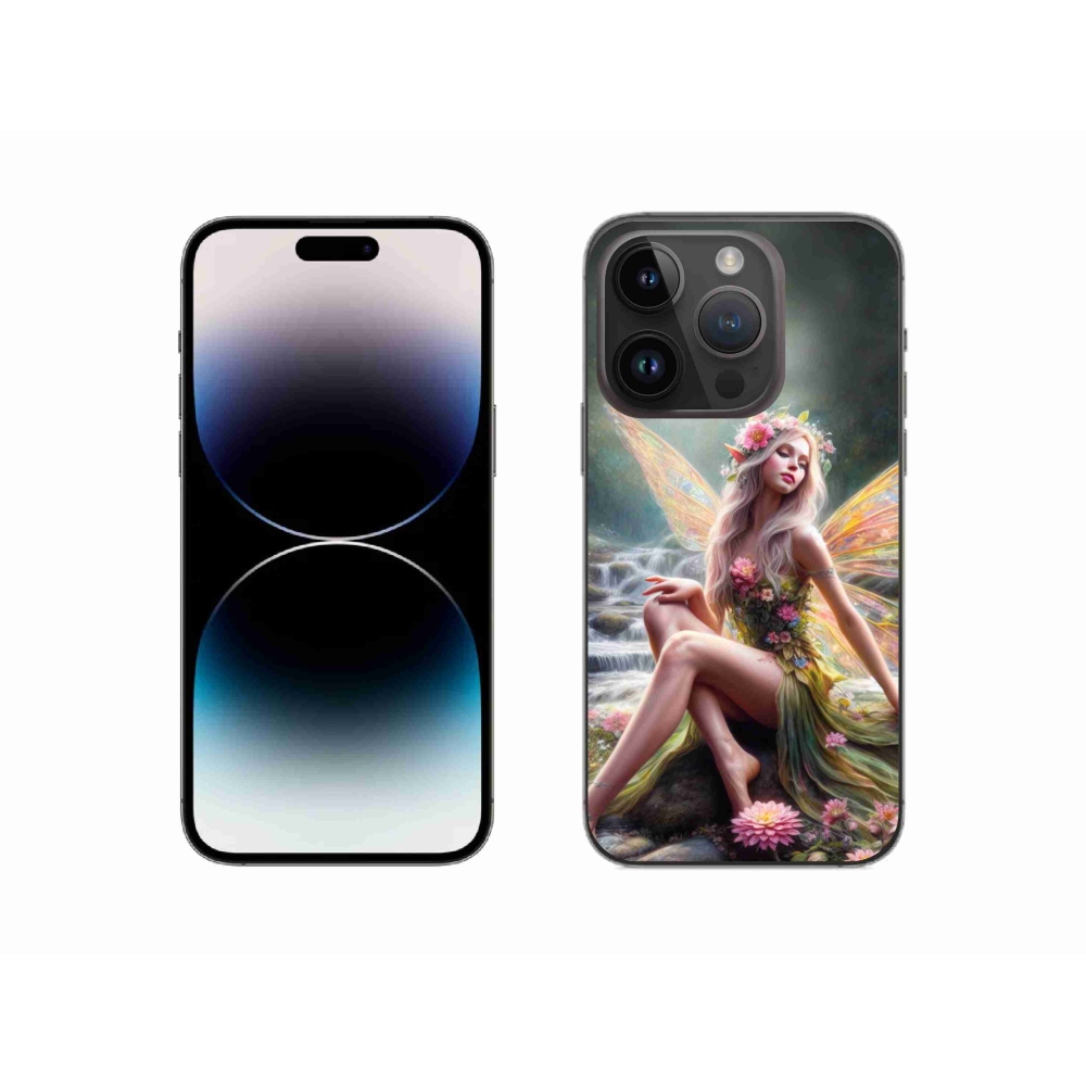 Zselés borítás mmCase iPhone 14 Pro készülékhez - pillangó nő 1