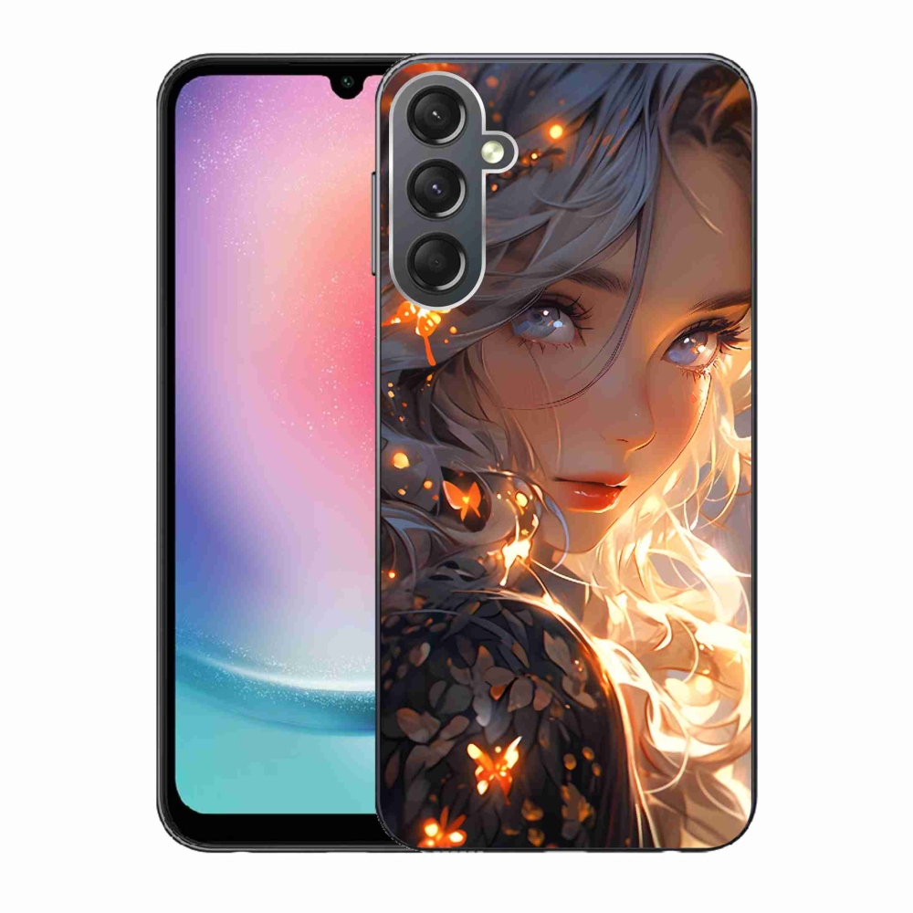 Gél borítás mmCase Samsung Galaxy A24 készülékhez - lány és pillangók