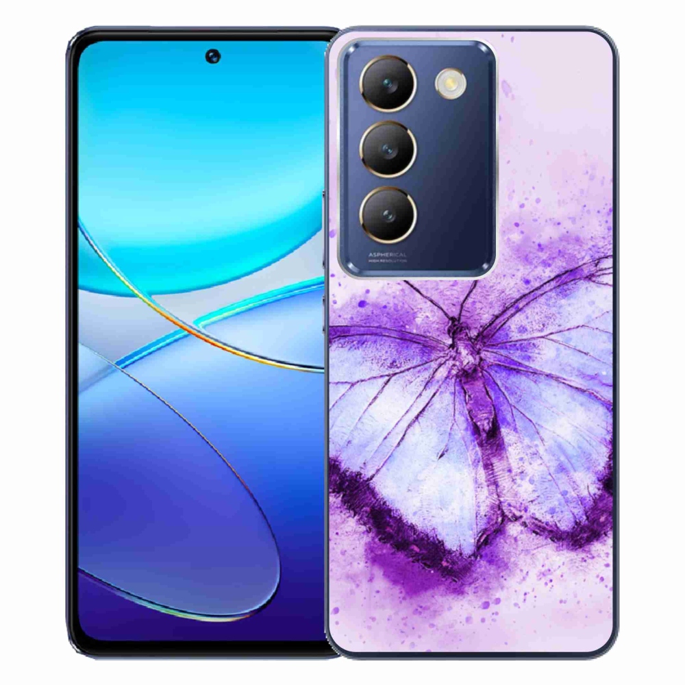 Gél borítás mmCase a Vivo V40 SE 4G/5G készülékhez - lila pillangó