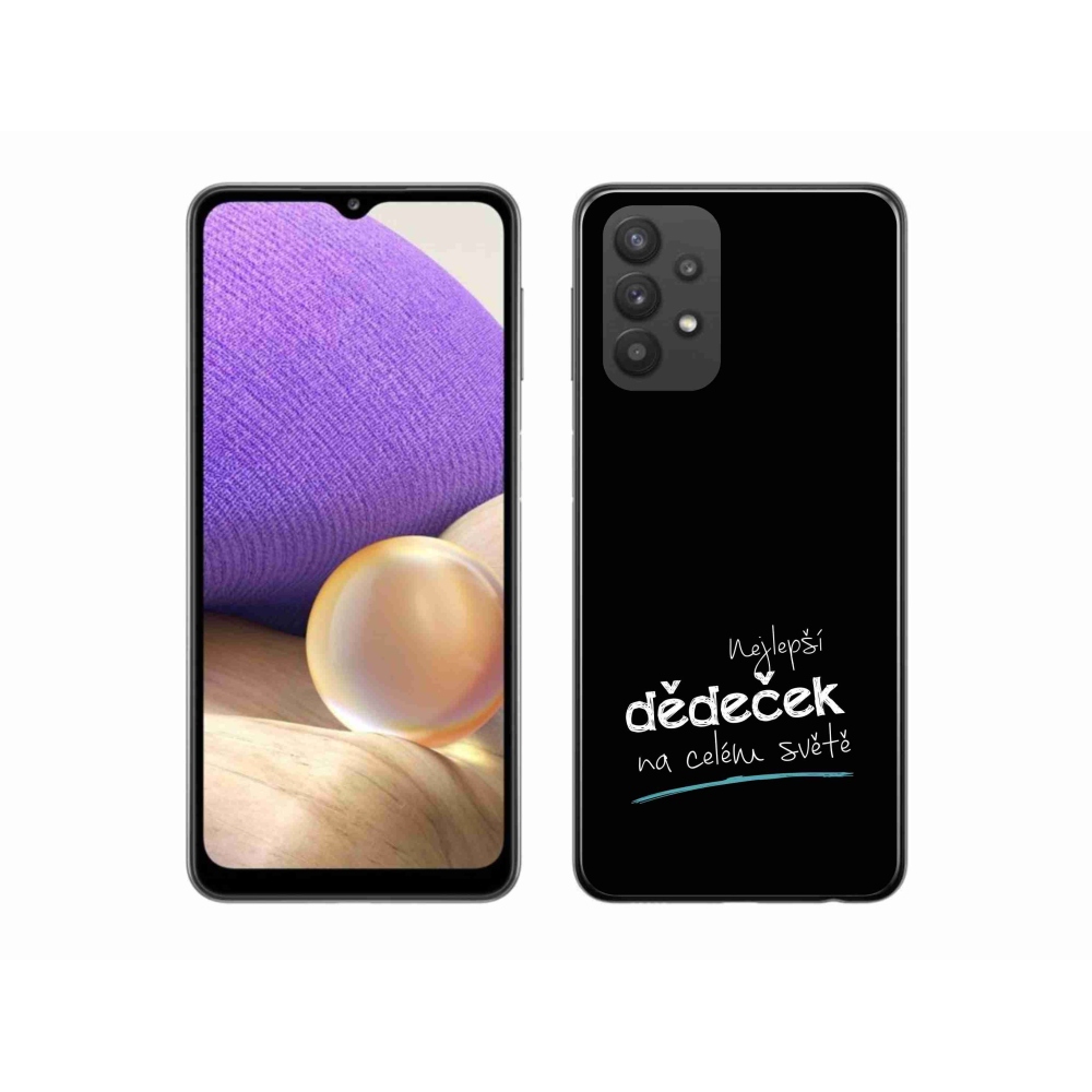 Gél borító mmCase Samsung Galaxy A32 5G - a legjobb nagypapa 3 fekete háttérrel