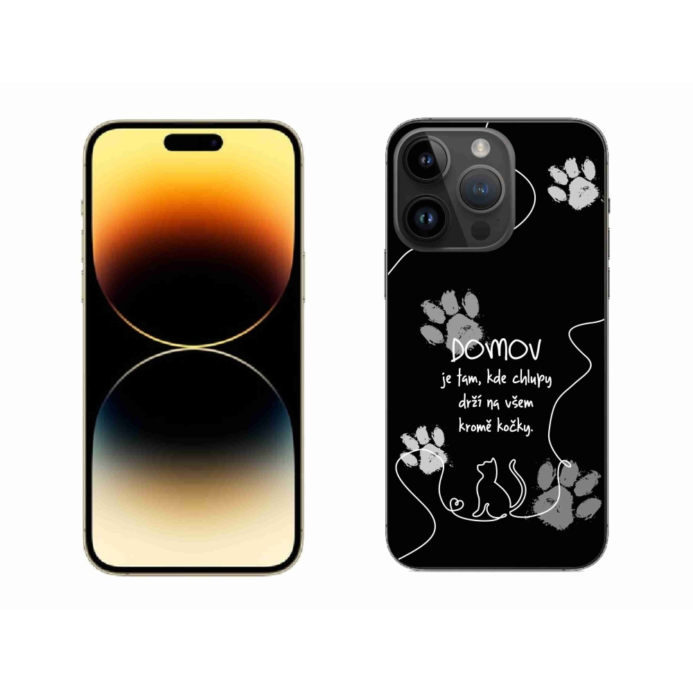 Gél borítás mmCase iPhone 14 Pro Max 6.7 készülékhez - macska motívum fekete háttérrel