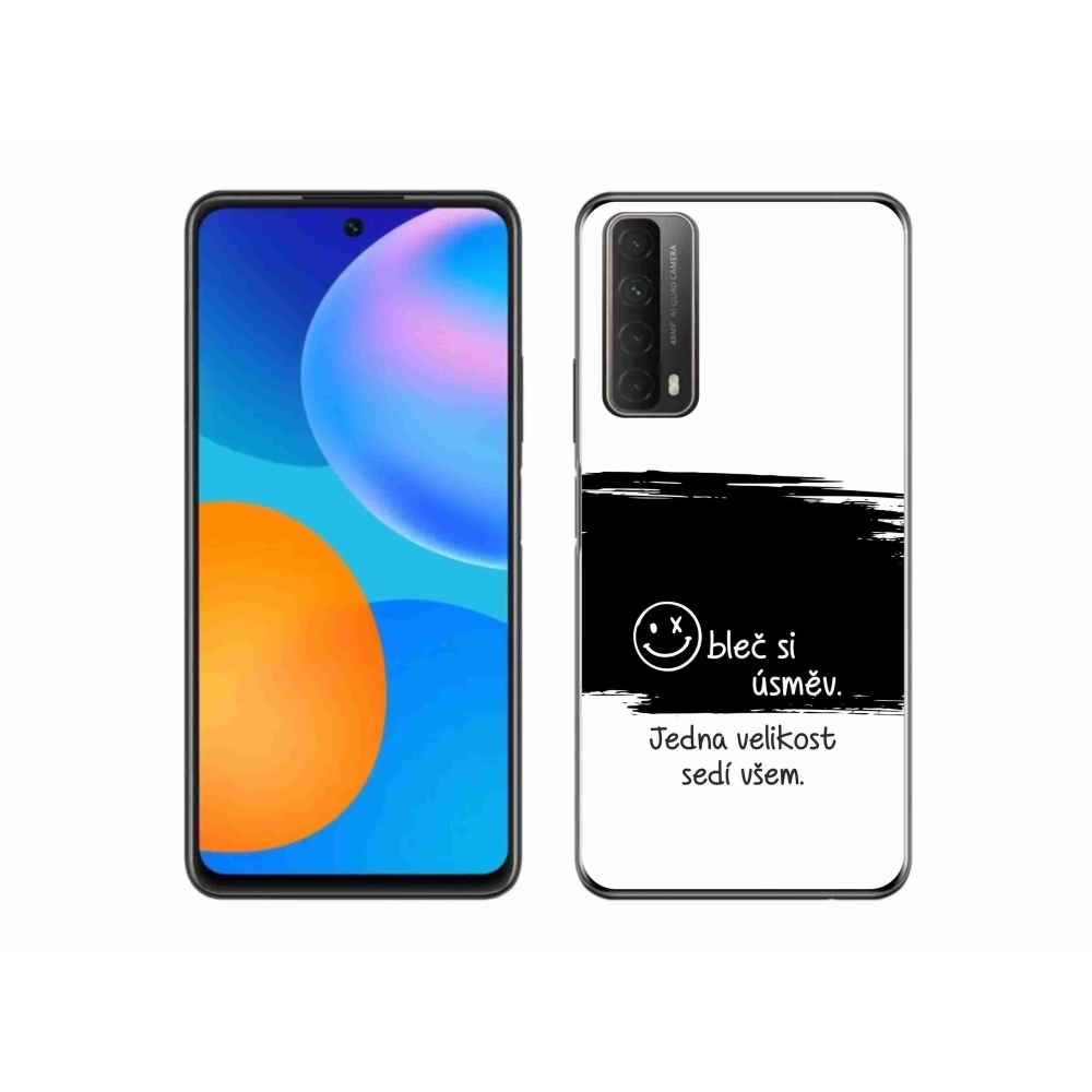 Gél borító mmCase a Huawei P Smart (2021) - vicces szöveg 8 fekete-fehér háttérrel