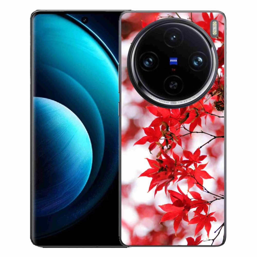 Zselés tok mmCase a Vivo X100 Pro 5G-hez - piros levelek